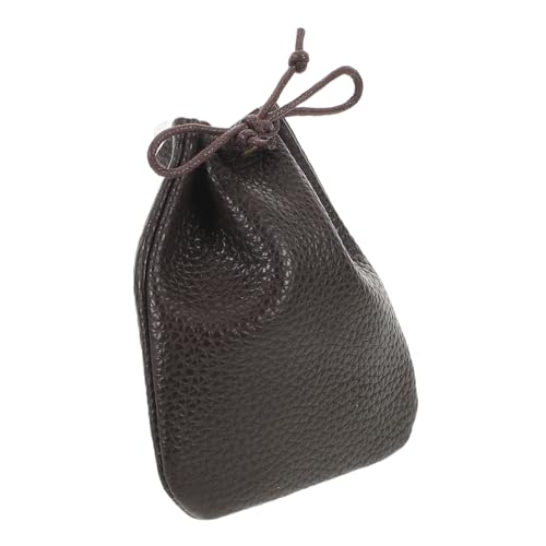 VALICLUD Vintage Geldbeutel Klein mit Zugband Langlebiger Lederbeutel als Schlüssel Etui Kompakte Glücks Symbol Tasche für Damen und Herren als zu Hochzeit und Neujahr von VALICLUD