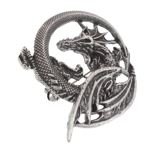 VALICLUD Vintage Gothic Flammen Drachen Brosche aus Langlebiger Legierung Rockiges Design Leichter Mittelalterlicher Anstecker für Kleidung für Männer und Besondere Anlässe von VALICLUD