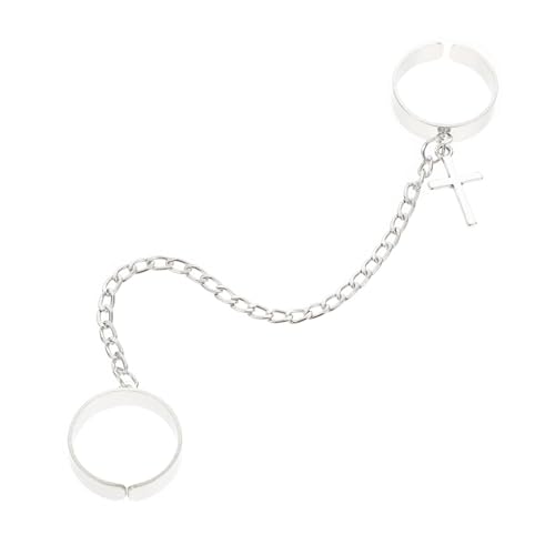 VALICLUD Vintage Gothic Ring Set Knuckle Ring Chain Design Punk Stil Verstellbare Ringe Mode Schmuck für Damen und Herren von VALICLUD