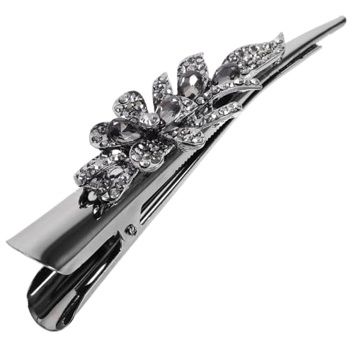VALICLUD Vintage Großer Entenschnabel Haarclip aus Metall mit Funkelnden Strasssteinen Stabile Haarklammer für Mädchen Modischer Haarschmuck für Frisuren und Geschenkidee von VALICLUD