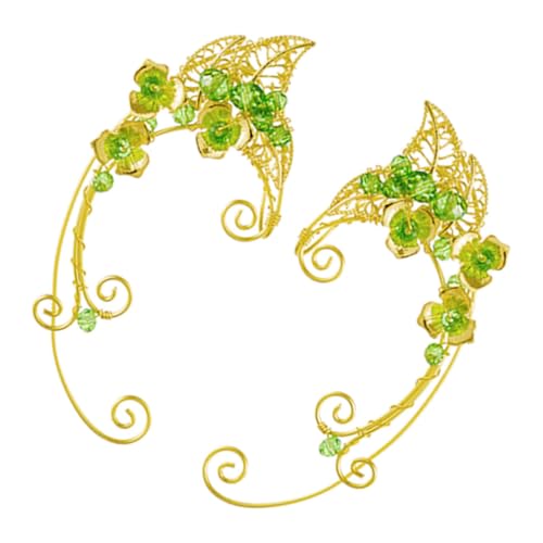 VALICLUD Vintage Grüne Ohrclips Damen Ohrklemmen Handgefertigt Elegant kein Piercing Ohrschmuck für Alltag Party Hochzeit Geschenkidee von VALICLUD