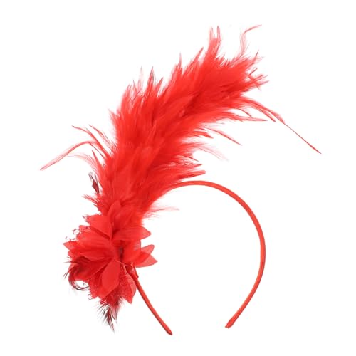 VALICLUD Vintage Haarschmuck Stirnband mit Federn Cosplay Kopfstück für Partys Auftritte und Festivals Große Rote Version Leicht und Vielseitig von VALICLUD