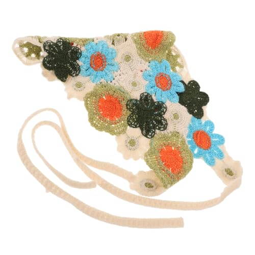 VALICLUD Vintage Häkel Stirnband Dreieckiges Haarband für Damen Atmungsaktives Bandana Haarschal Modisch Elegant für Alltag Yoga Outdoor Geschenkidee für Frauen Mädchen von VALICLUD