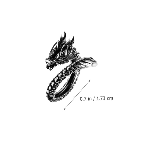 VALICLUD Vintage Herrenring Drachen Design Offener Metallring Retro Stil Modeschmuck für Party Alltag und Geschenk von VALICLUD