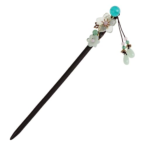 VALICLUD Vintage Holz Haarnadel für Damen Handgefertigte Haarstäbchen mit Blumen Design Leichter und Langlebiger Haarschmuck für Hochzeit Party und Alltagsgebrauch von VALICLUD