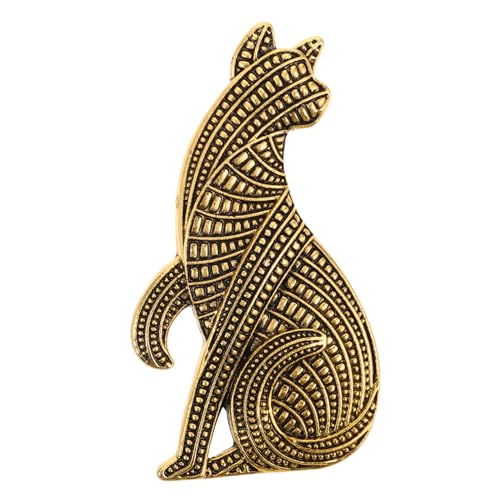 VALICLUD Vintage Katzenbrosche Legierung für Damen Einzigartiger Anstecker für Mäntel Jacken Stilvolle Tierbrosche für Partys Strapazierfähiges Material Goldfarbe von VALICLUD