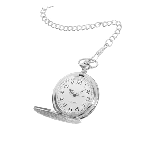 VALICLUD Vintage Mechanische Taschenuhr mit Flip-Deckel und Filigraner Gravur Große Silberne Ausführung mit Kette Unisex Design Präzises Mechanisches Uhr-Getriebe Vielseitig als Anhänger VALICLUD Vintage Mechanische Taschenuhr mit Flip-Deckel und Filigraner Gravur Große Silberne Ausführung mit Kette Unisex Design Präzises Mechanisches Uhr-Getriebe Vielseitig als Anhänger von VALICLUD