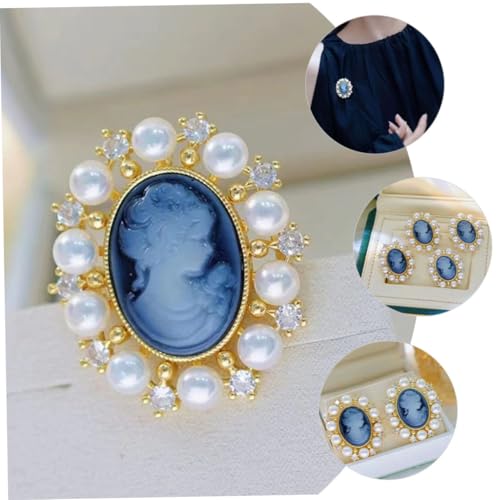 VALICLUD Vintage Perlenbrosche Damen Portrait Brosche Pin Viktorianischer Schmuck Vielseitig für Abendkleid Pullover Schal und Besondere Anlässe Wie Hochzeit Party Büro Geeignet von VALICLUD