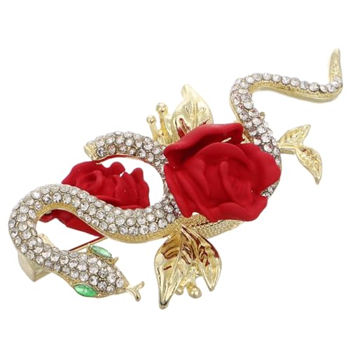VALICLUD Vintage Rosen Schlangen Brosche Anstecknadel für Damen Jacken und Schals Schmuck Accessoire Vielseitig Einsetzbar Modisch von VALICLUD