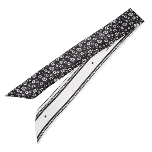 VALICLUD Vintage Seidenschal Haarband Damen Dünnes Langes Stirnband mit Knoten Vielseitiges Mode Accessoire für Haare Handgelenk und Tasche Tiefblaues Blumendesign Eleganter Retro Stil von VALICLUD