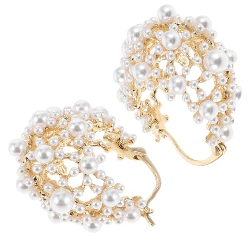 VALICLUD Ohrringe Mit Perlen Geometrisches Design Im Französischen Stil Für Damen Leicht Und Strapazierfähig Passend Für Hochzeiten Und Besondere Anlässe von VALICLUD