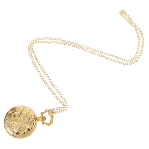 VALICLUD Vintage Taschenuhr Herren Großes Retro Taschenuhren mit Zeichen Zodiac Motiv Goldfarbene Klassische Uhr für Senioren und Studenten Präzise Zeitmessung Dekorative Taschenuhr von VALICLUD