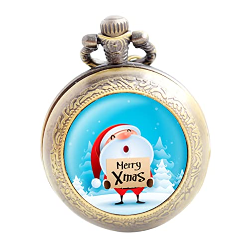 VALICLUD Vintage Taschenuhr Mit Kette Weihnachtsdekoration Für Herren Und Damen Tragbare Und Kompakte Taschenuhr Als Modisches Accessoire Für Weihnachten Sicher Und Stylish Für Jede von VALICLUD