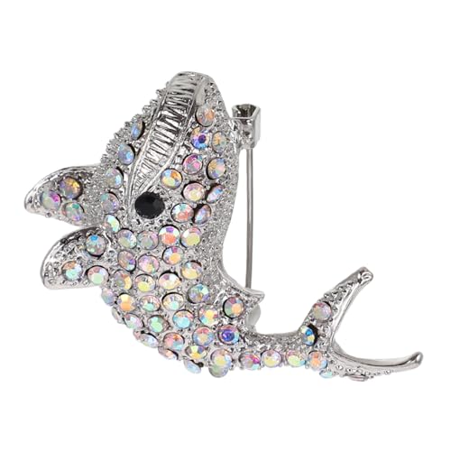VALICLUD Wal brosche Tierbrosche Modeaccessoire Stilvolle Brosche Walross Brosche Handgefertigte Brosche Party Brosche Design Brosche Wal-Clip Meerestier-Haarspangen Zinklegierung Silver von VALICLUD