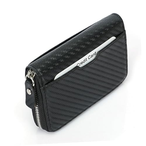 VALICLUD Wallet Organizer Für Herren RFID-sichere Geldbörse Mit Reißverschluss Multifunktions-kartenetui Aus Pu Geeignet Für Büro Alltag Und Besondere Anlässe Schwarz von VALICLUD