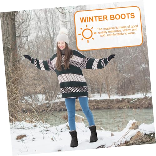 VALICLUD Warme Herren Hausschuhe Winter Boots Komfortable Indoor Boots Flache Rutschfeste Winterschuhe für Zuhause Geeignet für Fußgröße von VALICLUD