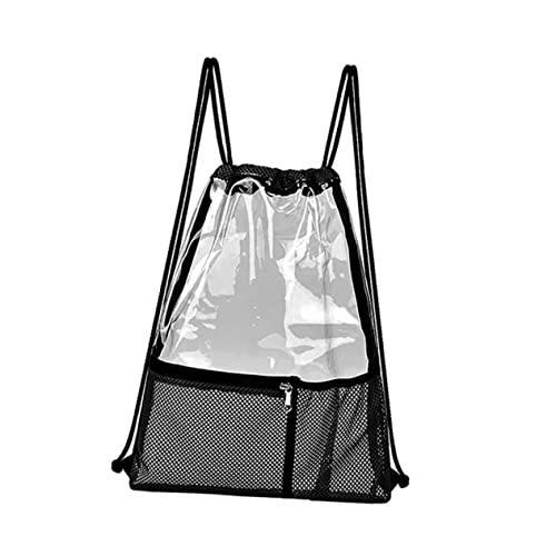 VALICLUD Wasserdichter Multifunktionsrucksack Mit Kordelzug Durchsichtige Sporttasche Aus PVC Und Polyestermaterial Tragbar Und Langlebig Für Reisen Und Outdoor-aktivitäten von VALICLUD