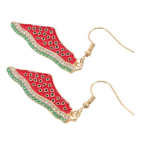 VALICLUD Wassermelonen Ohrringe mit Funkelnden Strasssteinen Sommerliche Hänger für Frauen Lebensechte Frucht Designs Statement Accessoires für Partys und Besondere Anlässe von VALICLUD
