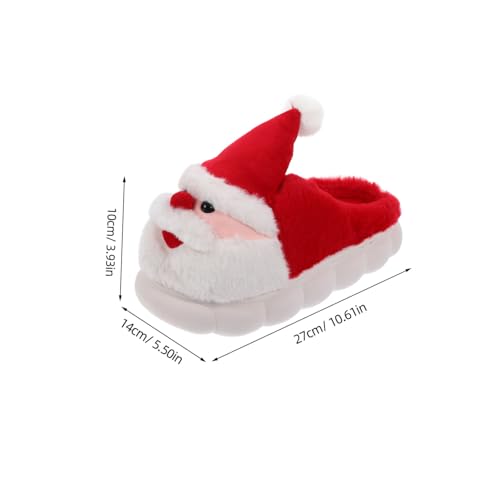 VALICLUD Weiche Damen Hausschuhe mit Rutschfester Dicker Sohle Warme Winterpantoffeln mit Festlichem Santa Kuschelige Indoor Slipper für Gemütliche Stunden Zuhause Rot von VALICLUD