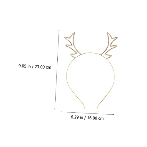 VALICLUD Weihnachtlicher Haarreif Rentiergeweih mit Strasssteinen Elastisches Party Accessoire für Damen und Leichtes Cosplay Stirnband für Festliche Foto Requisiten von VALICLUD