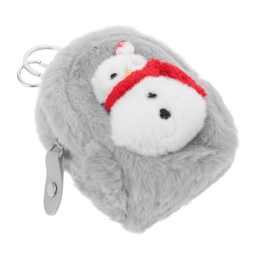 VALICLUD Cute Mini Geldbörse Niedliches Schneemann-Design Flauschige Plüsch-münztasche Für Kleine Handtasche Schlüsselanhänger Kopfhörer Aufbewahrung Für Weihnachten Und Alltag von VALICLUD
