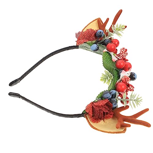VALICLUD Weihnachts Rentier Geweih Haarreif Lustiger Antler Haarschmuck für Xmas Party Cosplay Leichter und Bequemer Kopfschmuck für Damen für Festliche Anlässe von VALICLUD