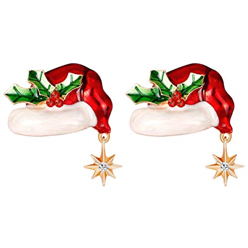 VALICLUD Weihnachtsbrosche Mit Strass Elegante Weihnachtsmütze Anstecknadel Für Frauen Festliche Kleidung Dekoration Für Weihnachten Und Feiertage von VALICLUD