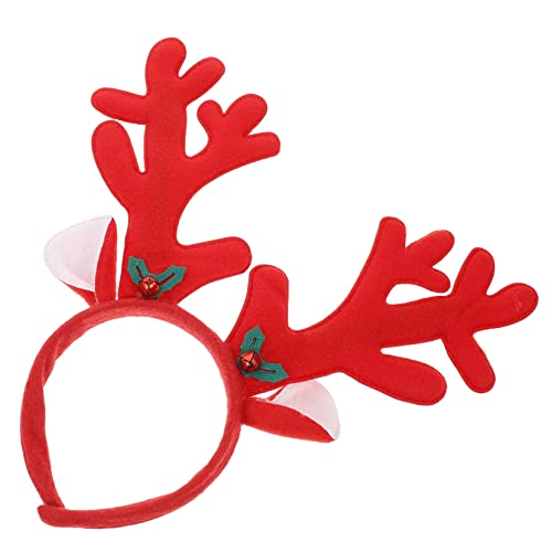 VALICLUD Lustiges Rentier-geweih-stirnband Weihnachtsfeier Erwachsene Frauen Kinder Glocke Maskerade Karneval Neujahr Rot von VALICLUD