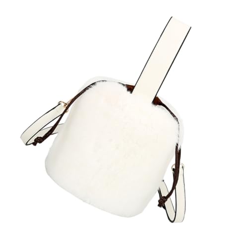 VALICLUD Weiße Schultertasche Damen Kreative Umhängetasche aus Weichem Plüsch Vielseitige Handtasche und Messenger Bag Modische Crossbody Bag für Alltag und Freizeit von VALICLUD