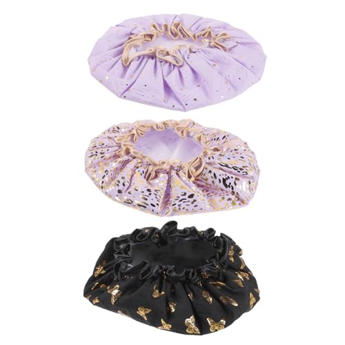 VALICLUD 3stücke Pack Damen Duschhauben Aus Pe-material Wiederverwendbar Atmungsaktiv Für Langes Kurzes Haar Saunahut Badehut von VALICLUD