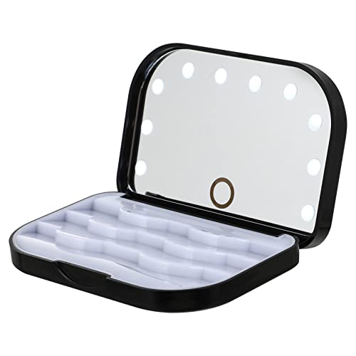 VALICLUD Wimpern Aufbewahrungsbox Mit Spiegel Und Beleuchtung Wimpern Verpackungsbox Organizer von VALICLUD