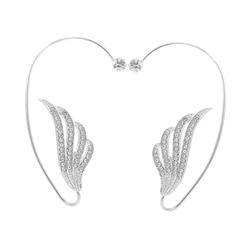 VALICLUD Wings Ohrmanschetten Ohrringe Damen Vintage Stil mit Strass Besetzt Kein Piercing Ohr Crawler Schmuck Leicht Tragbar für Party Hochzeit und Alltag von VALICLUD