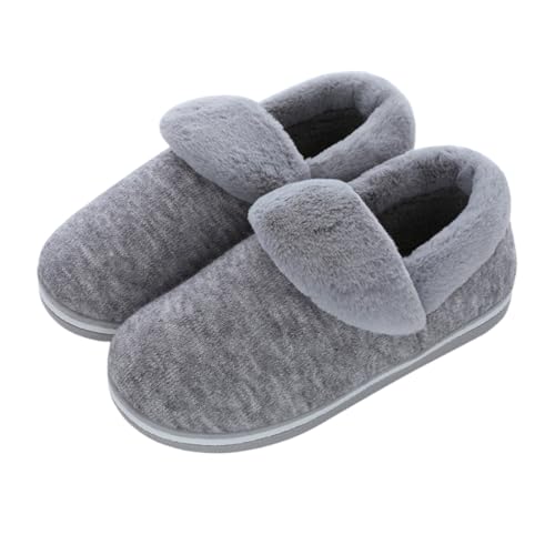 VALICLUD Winter Hausschuhe Herren Innenbereich Rutschfest Plüsch Gefüttert Dicke Sohle Wärmende Pantoffeln für Kalte Jahreszeiten Wohnzimmer Schlafzimmer Freizeit von VALICLUD
