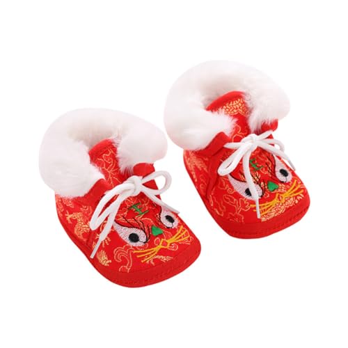VALICLUD Winter Schuhe mit Warmem Futter Bestickte Cartoon Hausschuhe Rutschfeste Sohle Atmungsaktiv und für Kalte Tage Kuschelige Freizeit Kinderschuhe von VALICLUD