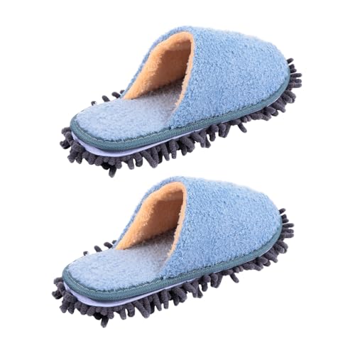 VALICLUD Winter Warme Hausschuhe für Erwachsene Gefüttert Rutschfest Weiche Sohle Indoor Pantoffeln für Zuhause Schlafzimmer und Hotel Komfortable Atmungsaktive Slipper in Blau Große von VALICLUD