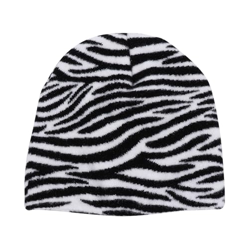 VALICLUD Winterliche Strickmütze 1stk Strickmütze Wollmützen Warme Mütze Zebra-Muster-Hut-mütze Mit Tierdruck Tierhüte Mode Skimütze Garn Männer Und Frauen von VALICLUD