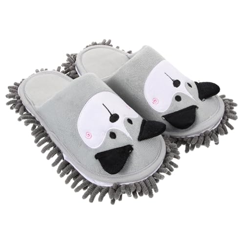 VALICLUD Wischhausschuhe Bodenreinigung Abnehmbare Mikrofaser Mopp Slipper mit Niedlichem Hundedesign Waschbar Geräuscharm für Büro Wohnzimmer Schlafzimmer Küche von VALICLUD