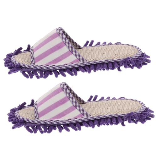 VALICLUD Wischmopp Hausschuhe Mikrofaser Abnehmbar Waschbar Mop Slipper Bodenreinigungslösung für Küche Wohnzimmer Vielseitig Bequeme Reinigungsschuhe von VALICLUD