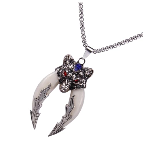 VALICLUD Wolfzahn Halskette Herren Cooles Design Hip hop Schmuck Robust Legierung Strand Schmuck Jungen Geschenk von VALICLUD