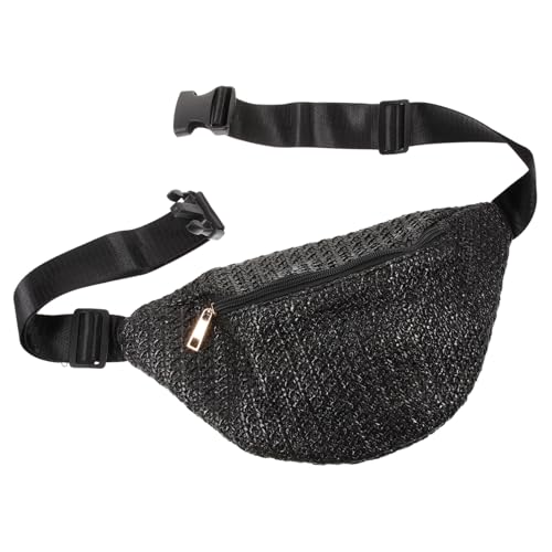 VALICLUD Woven Belt Waist Bag Damen Gürteltasche Verstellbar Leicht Tragbar Stylische Mini Umhängetasche für Reisen Alltag Schwarz von VALICLUD