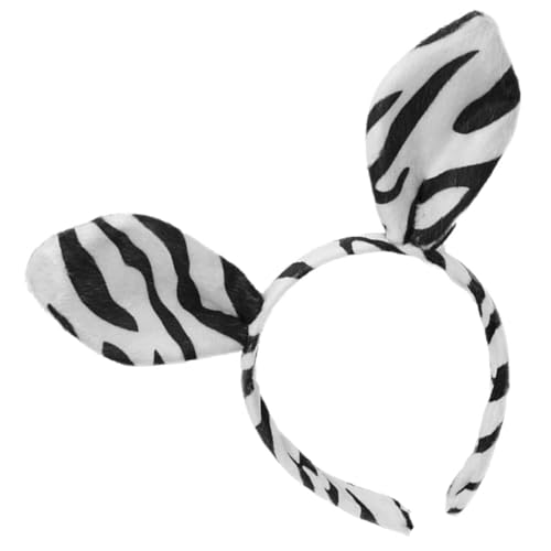 VALICLUD Zebra Stirnband Mit Ohren Plüsch Und Kunststoff Cosplay Tierkostüm Zubehör Party Dekoration Für Frauen Und Teenager von VALICLUD