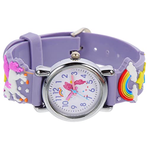 VALICLUD Kinderuhr Cartoon Uhr Mit Einhorn Muster Bunte Uhr Für Junge Mädchen Armbanduhr Mit Verstellbarem Silikonarmband Zum Zeitlernen von VALICLUD