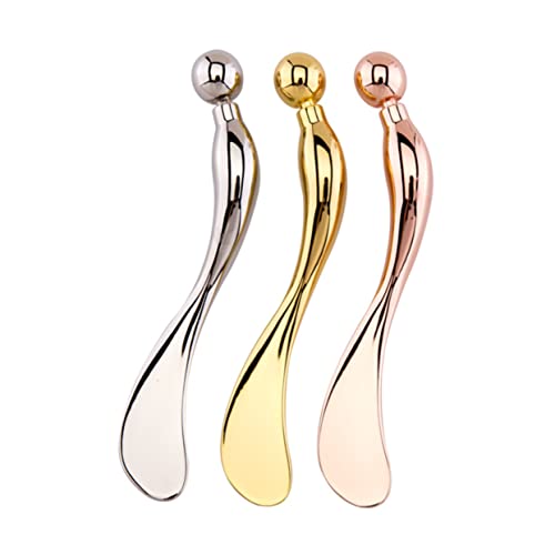 VALICLUD Zinkcremelöffel Augencremelöffel Behandlung Augengesichtsmassage Augenlöffel Make Up Löffel Augenmassage Werkzeug Golden von VALICLUD