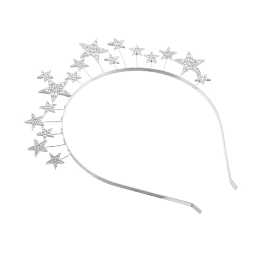 VALICLUD Zinklegierung Strass Stern Haarreif für Damen Festliche Haarschmuck Fünf Stern Stirnband Elegant für Party Hochzeit Festival von VALICLUD