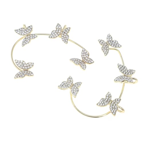 VALICLUD Zircon Ohrclips Schmetterling Damen Ohrschmuck Ohrloch Elegant Modisch Geschenkidee Alltag Hochzeit Party von VALICLUD