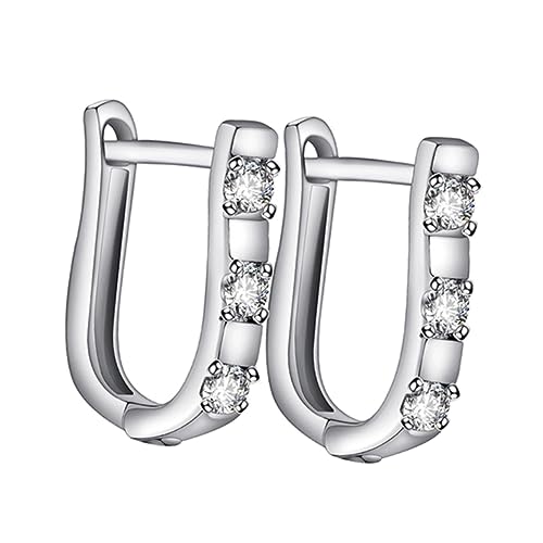 VALICLUD Zirkon Ohr stecker Silberne Creolen für Damen Ohrtropfen glänzend Strass-Ohrtropfen Strass-Frauen-Ohrtropfen Frauen Ohrtropfen von VALICLUD