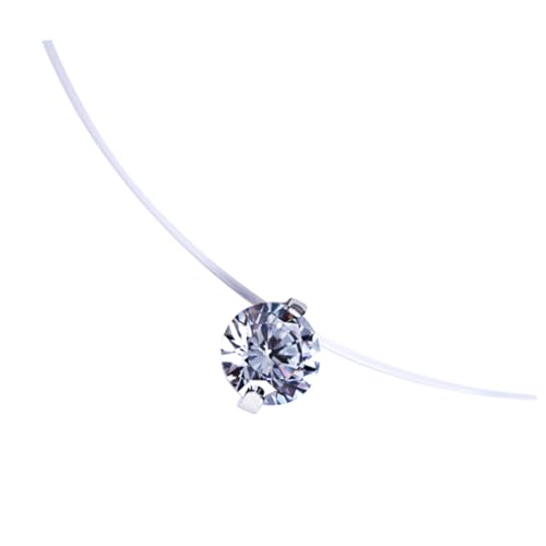 VALICLUD Zirkonia Halskette für Damen Anhänger mit Unsichtbarer Angelschnur Eleganter Modeschmuck Verstellbare Kette Perfektes Schmuckstück für von VALICLUD