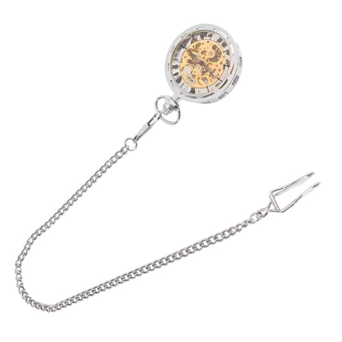 VALICLUD Vintage Mechanische Taschenuhr Silber Manuelle Ausgehöhlte Uhr Für Herren Kettenuhr Im Vintage Design Geschenkidee Für Männer Praktisch Und Langlebig von VALICLUD