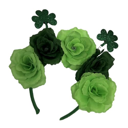 VALICLUD Blumen Stirnband Kleeblatt Party Stirnband Für Frauen Mädchen Haarband Festivals Kopfband Frisuren Accessoire von VALICLUD