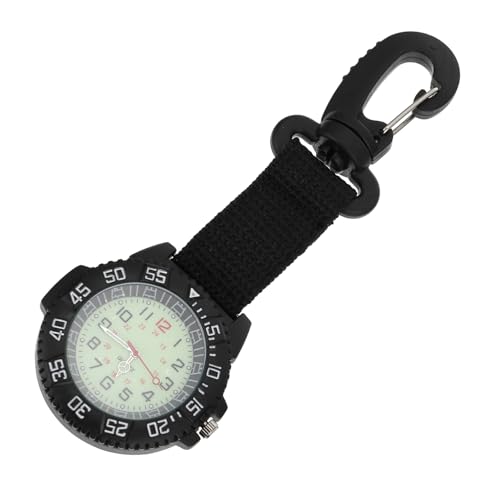 VALICLUD sportliche Taschenuhr Digitale Uhr mit Karabiner Weste Karabiner Uhr einziehbar fob Safety Watch Outdoor Watch schlüsselanhänger Backpacker-Clip-Uhr Backpacker-Hängeuhr Nylon Black von VALICLUD